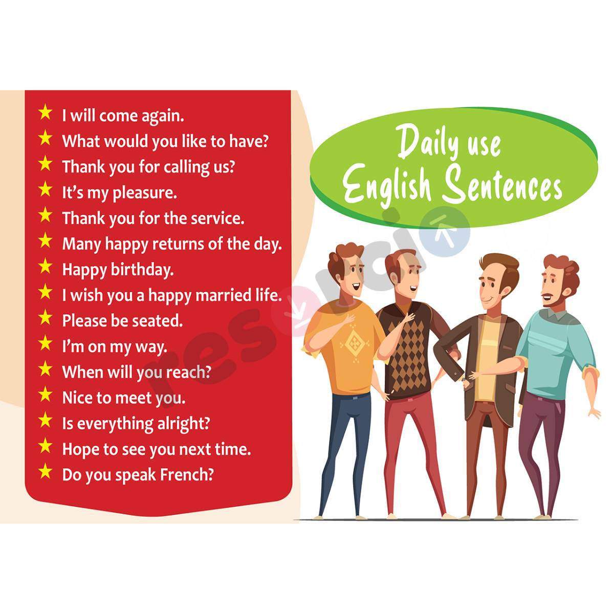 Daily use english sentences template 26
