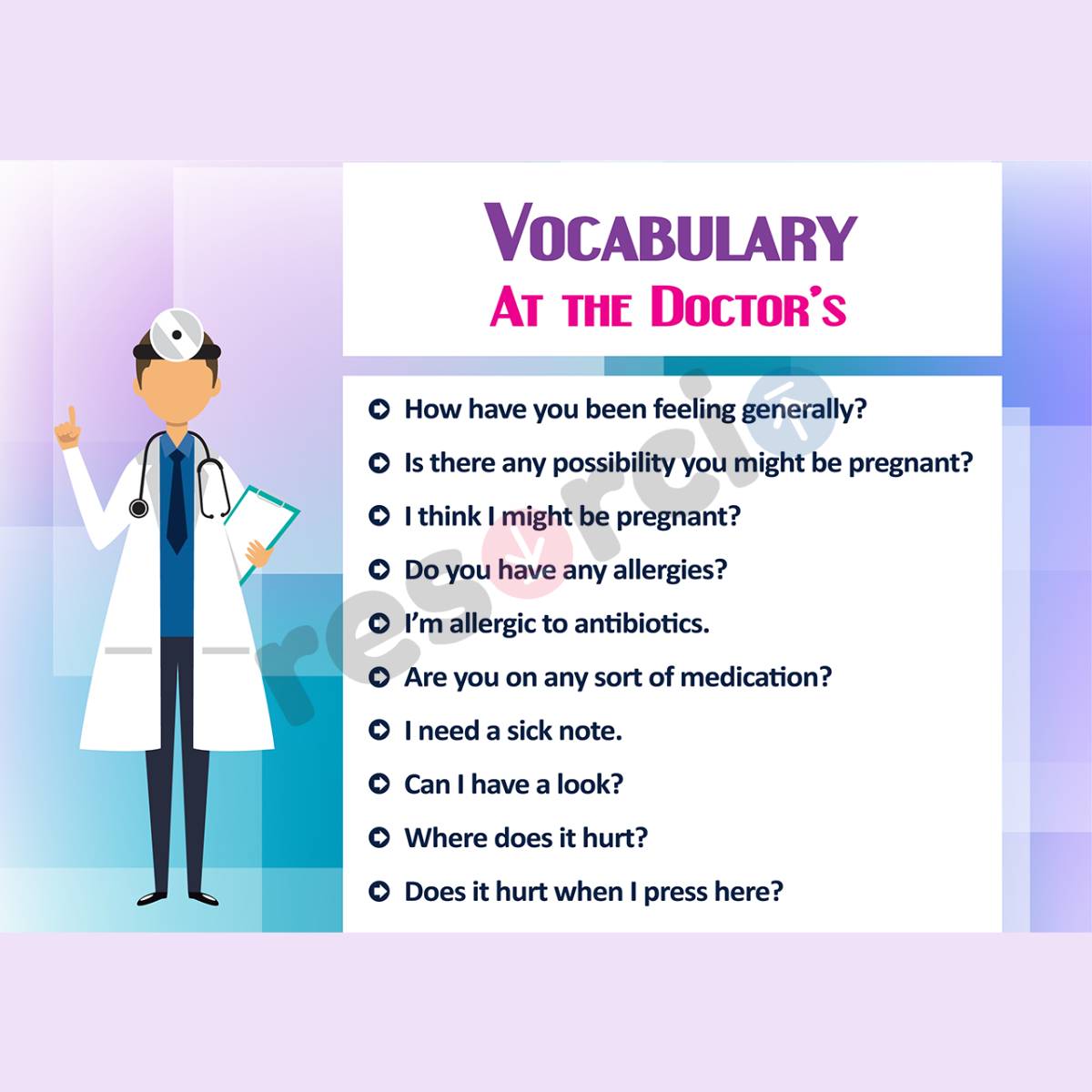 Vocabulary at the Doctor's - 07