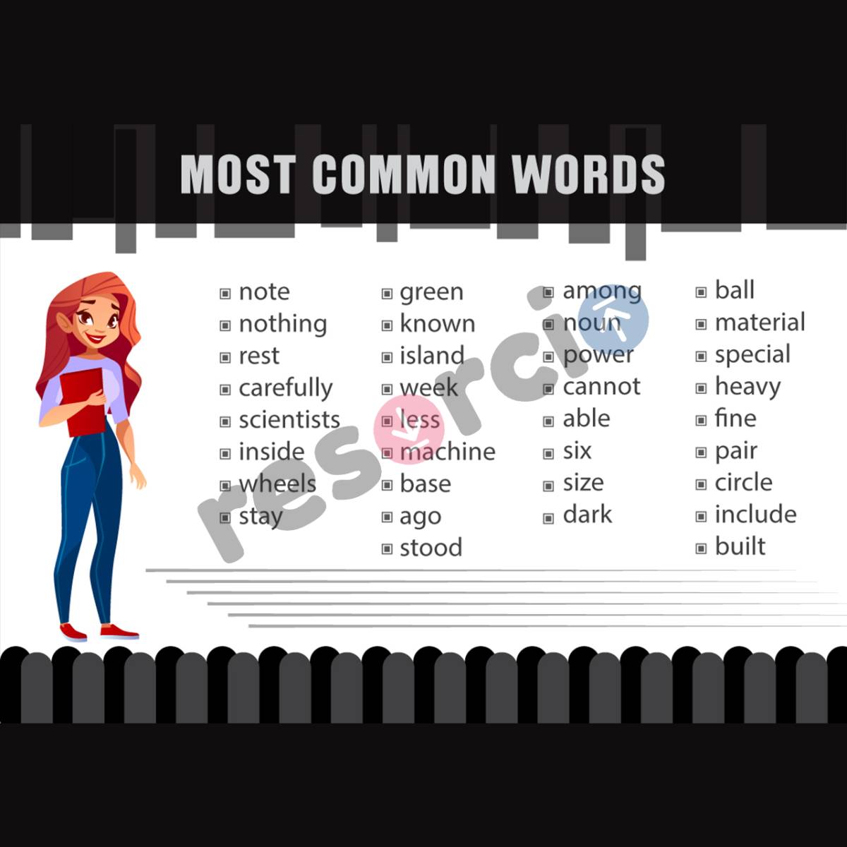 Most Common Words - Template 36