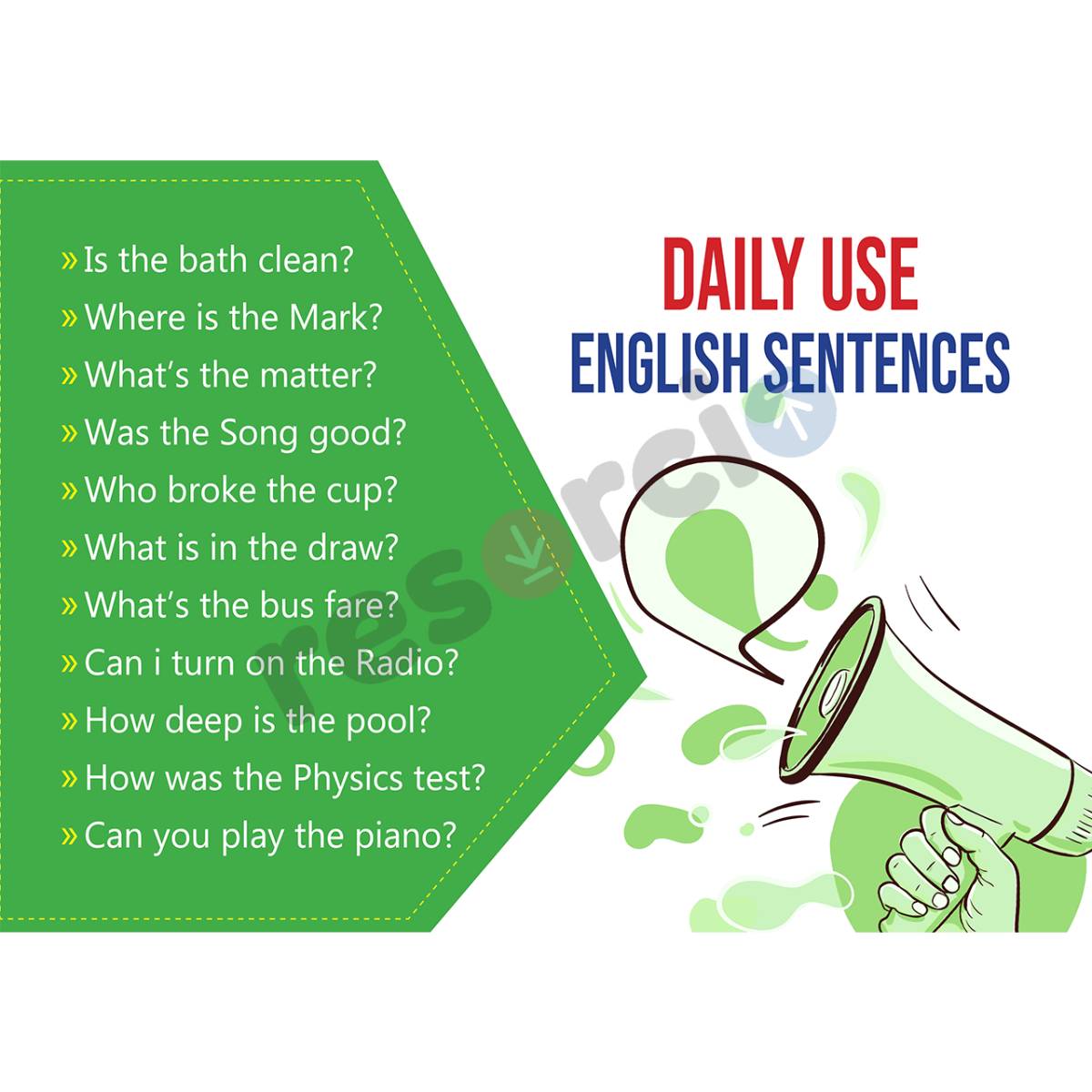 Daily use english sentences template 01
